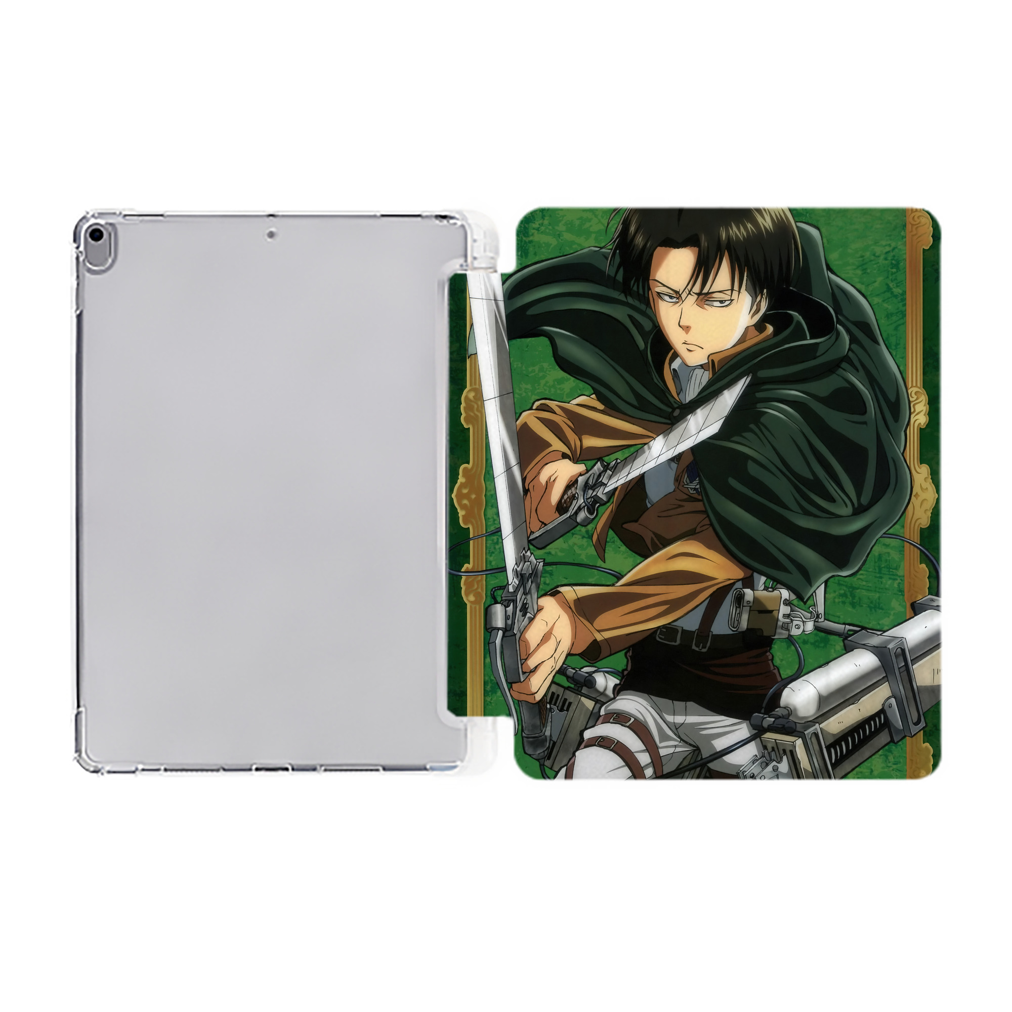 （画像用） 進撃の巨人 Attack on Titan IPad ケース ペン収納付き 三つ折りスタンド PUレザー×シリコン 対応機種9.5/10.5/10.9インチ